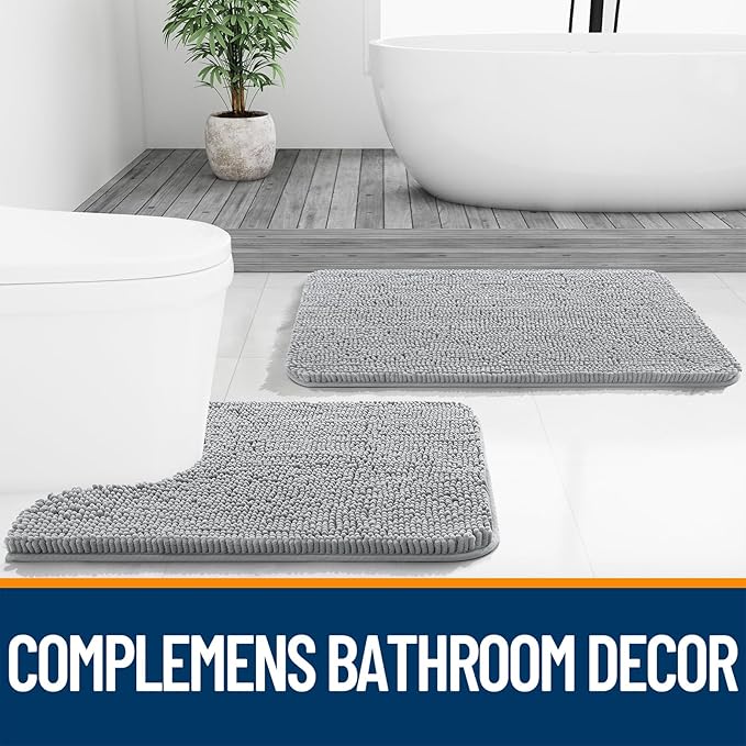 OLANLY Bathroom Rugs 70x24, Extra Soft Absorbent Chenille Bath Rugs, Rubber - Image 7