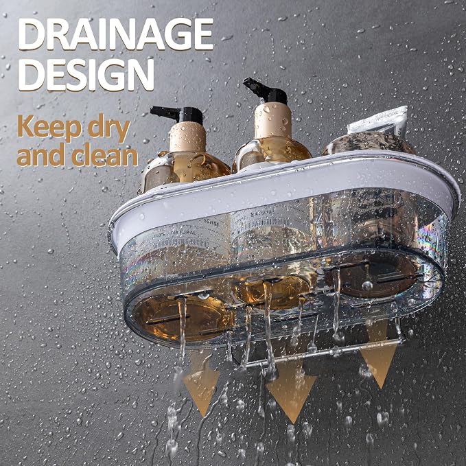 LEVERLOC Shower Caddy Suction Cup, Shower Organizer Removable Bathroom Shelf - Image 5