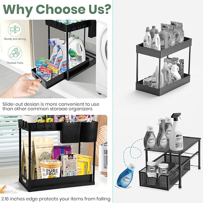 Compact 2-tier under-sink organizer - Image 5