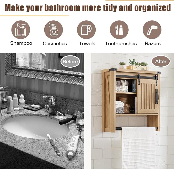 Bathroom Wall Cabinet, Farmhouse Medicine Cabinet - Image 4