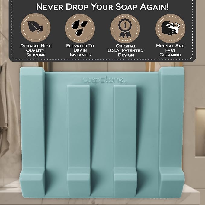 Silicone Soap Dish Self Draining Bar Soap Holder - Image 3