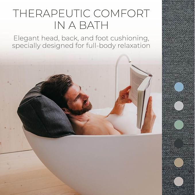 BADESOFA® Luxury Bath Pillow Set 2-Piece – Large Back Pillow & Foot Pillow - Image 2