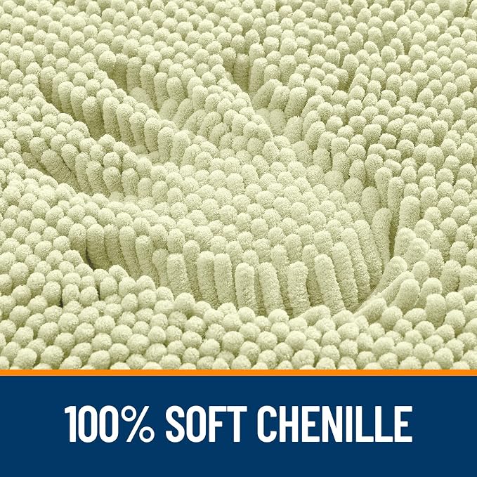 OLANLY Bathroom Rugs 30x20, Extra Soft Absorbent Chenille Bath Rugs, Rubber - Image 3