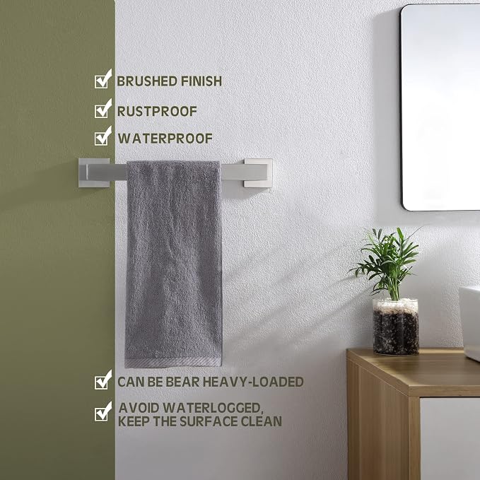KOKOSIRI 12-Inch Single Towel Bar, Bathroom Kitchen Towel Holder, Wall Mounted - Image 5