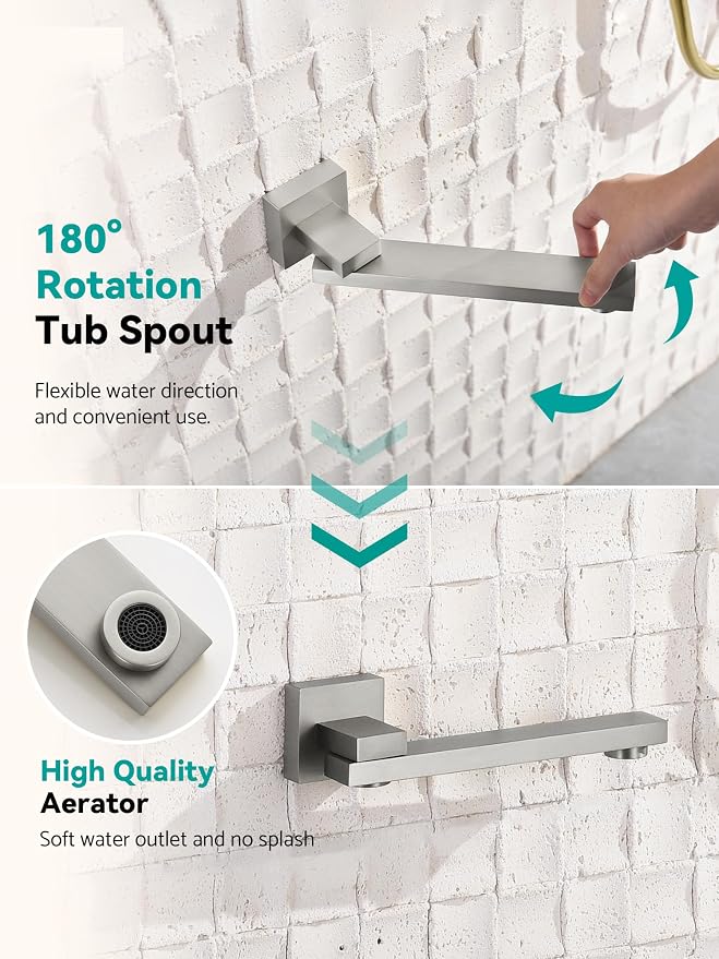 Lefton Shower System in Fahrenheit Display, 10” Overhead Shower Head - Image 4