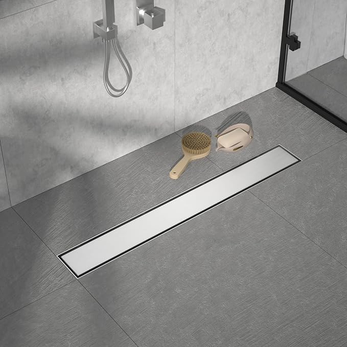 Linear Shower Drain 26", Brushed Floor Drain - Image 3