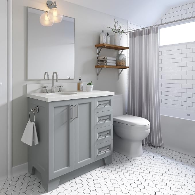 ARIEL 37" Grey Bathroom Vanity - Image 3