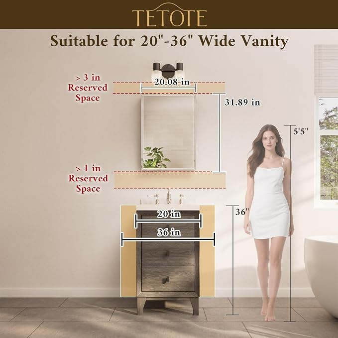 TETOTE 20 x 32 Medicine Cabinet Mirror - Image 9