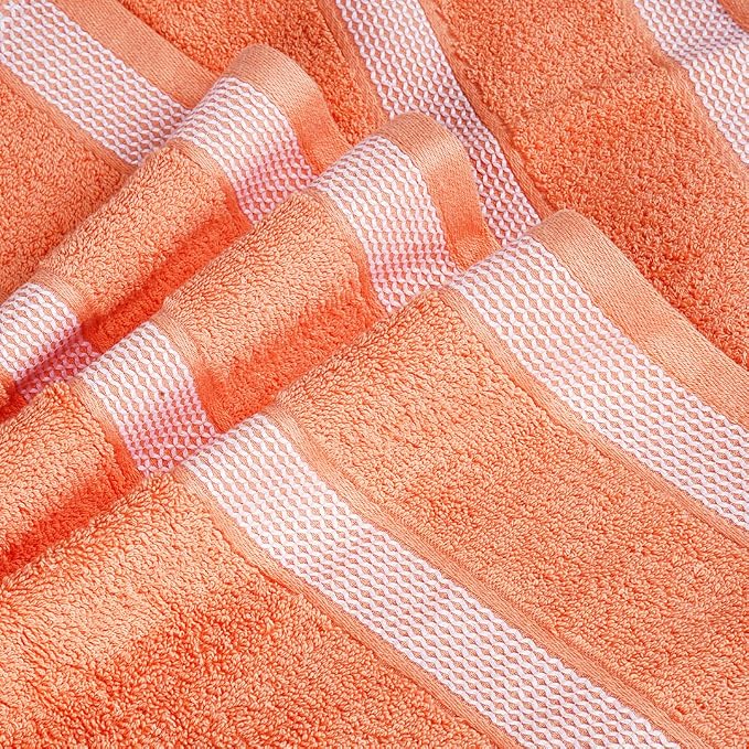 CASA COPENHAGEN Solitaire 6 Pieces Towel Set- Malibu Peach, 600 GSM 2 Bath - Image 4