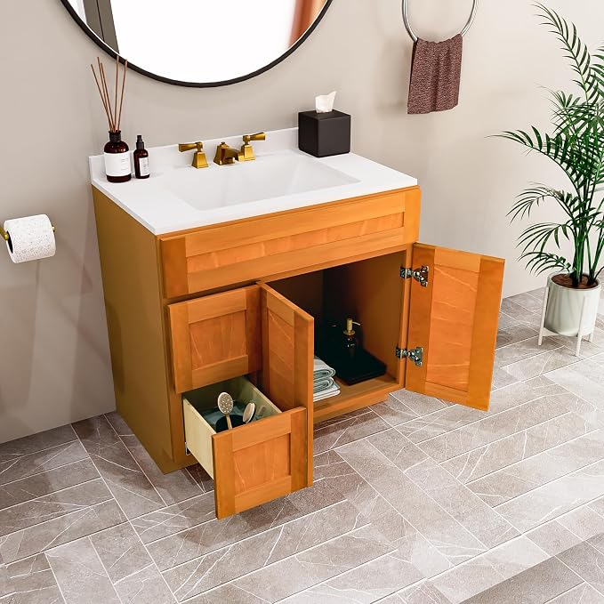 KitchenMan Bathroom Vanity 36 Inch Unassembled Sink Cabinet - Image 2