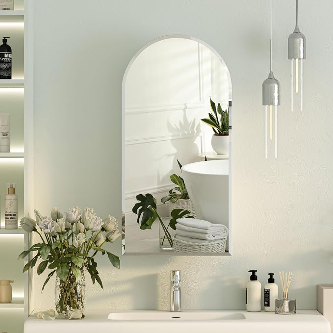Beveled Edge Arched Recessed Medicine Cabinet by Mepplzian