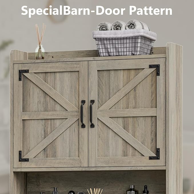 Vabches Over The Toilet Storage Cabinet, Farmhouse Storage Cabinet Over Toilet - Image 4