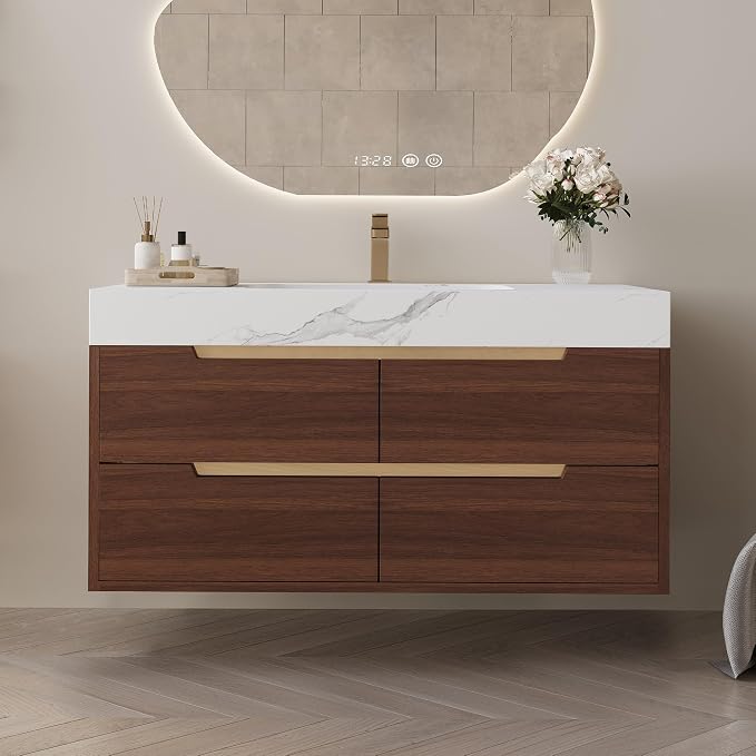 35.4" Bathroom Vanity with Sink Combo Set, Solid Wood Frame Bathroom Storage by Unknown