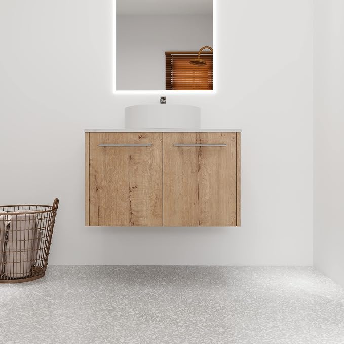 30 Inch Bathroom Vanity with Sink, Modern Wall Mount Floating Bathroom Vanity - Image 6