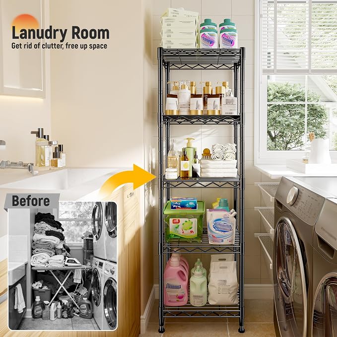 5 Tier Metal Shelving Unit Wire Shelving, Storage Rack - Image 8