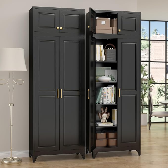 90”Kitchen Pantry Cabinet, Metal Storage Cabinets by Steeloong