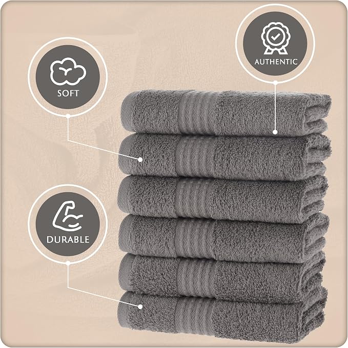 MAURA Basics Turkish Cotton Washcloth Towel Set High Performance Bathroom - Image 3