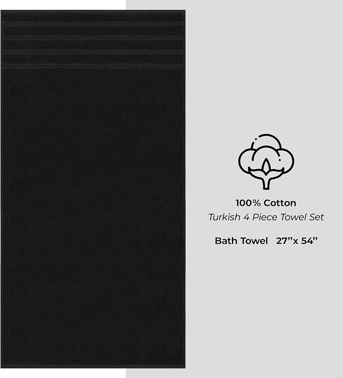 American Soft Linen Luxury 4 Piece Bath Towel Set, 600 GSM 100% Cotton Turkish - Image 5