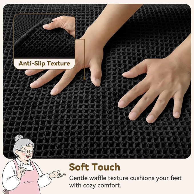 GRANNY SAYS Waffle Bath Mat 20" x 32", Boho Bathroom Rugs Non Slip Washable - Image 3