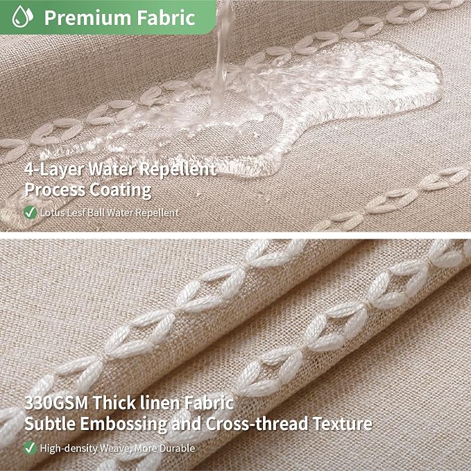 No Hook Long Shower Curtain Set - Image 3
