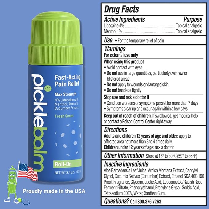 PickleBalm Pickleball In-Game Muscle Pain Relief Roll-On - Image 9