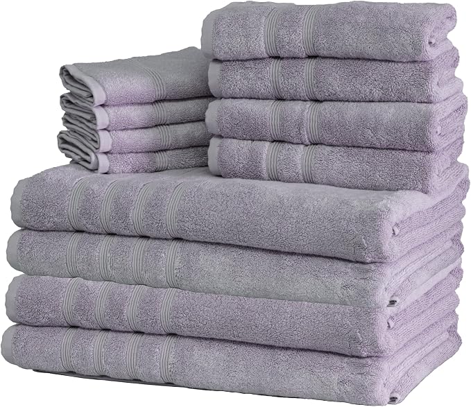 Mosobam Luxury Turkish 12pc XL Towel Set 35X70 16X30 13X13 Lavender Aura 700 by Mosobam