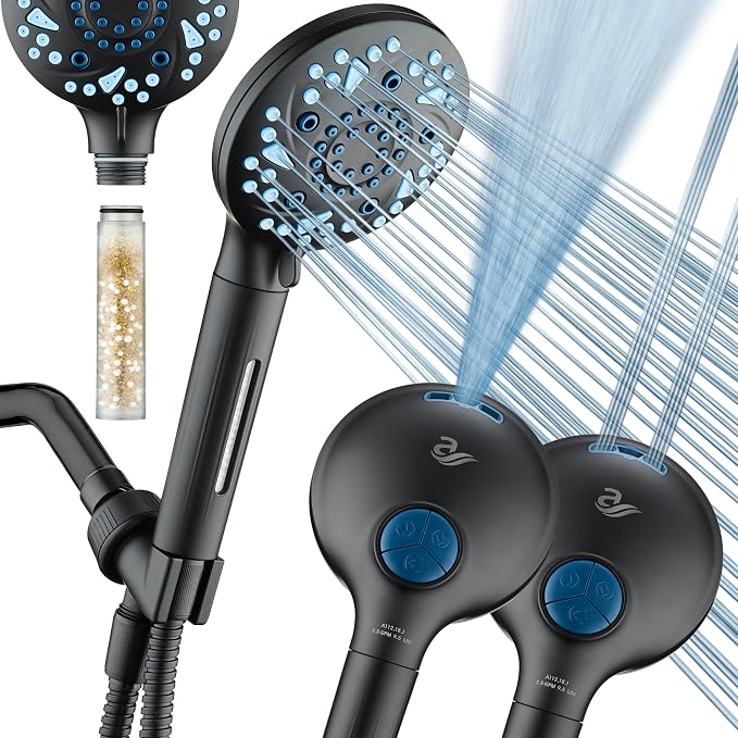 AquaCare High Pressure 10 Spray Mode Filtered Showerhead by HotelSpa