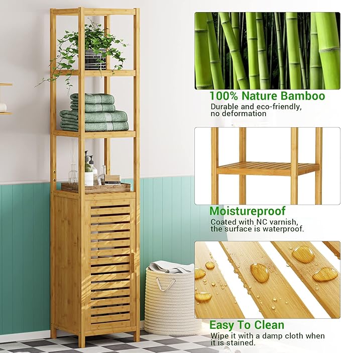 VIAGDO Storage Tall Slim Cabinet - Image 5
