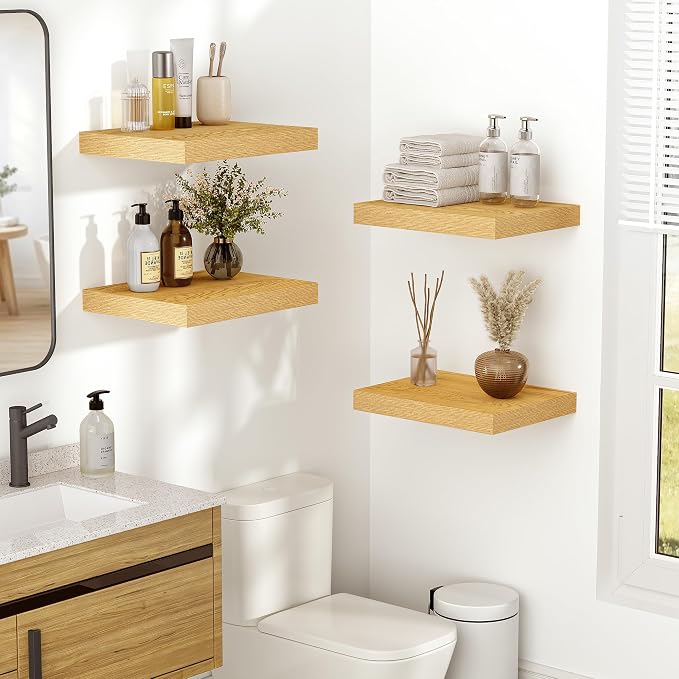 Vivelove 10" Deep Floating Shelves Over Toilet, 10.2" Wall Shelves - Image 2