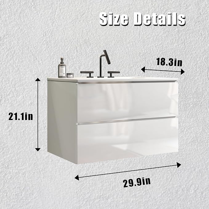Wall Mounted Floating Bathroom Vanity - Image 6