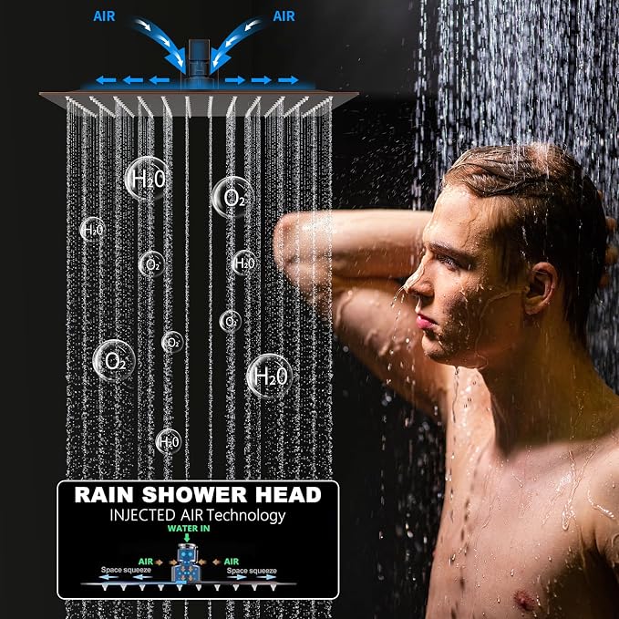 Oil Rubbed Bronze Shower System Set Temperature Display Push Button Shower - Image 2