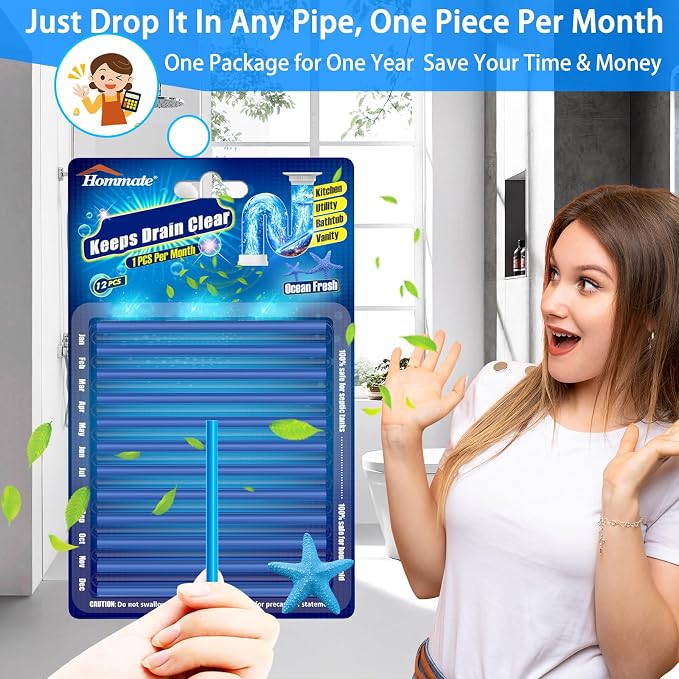 Drain Sticks Drain Cleaner Sticks Keeps Drains and Pipes Clear and Odor-free - Image 3