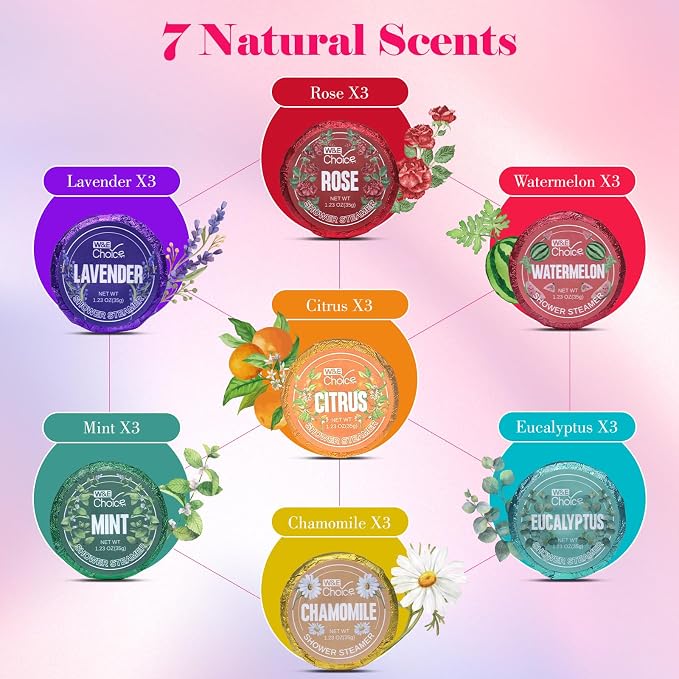 W&E Choice Shower Steamers Aromatherapy 21 Pack- Shower Bombs - Image 2