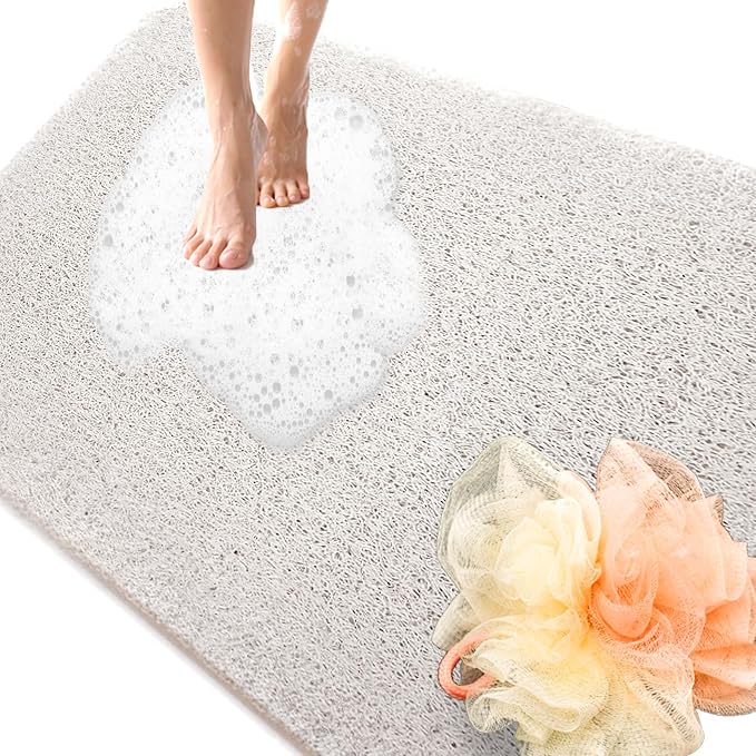 Shower Mats Non Slip for Elderly, 24x47’’Extra Lager Loofah Loofah Bath Mats by NQWei