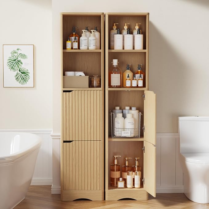 67" Tall Bathroom Organizer and Storage, Narrow Storage Cabinet - Image 6