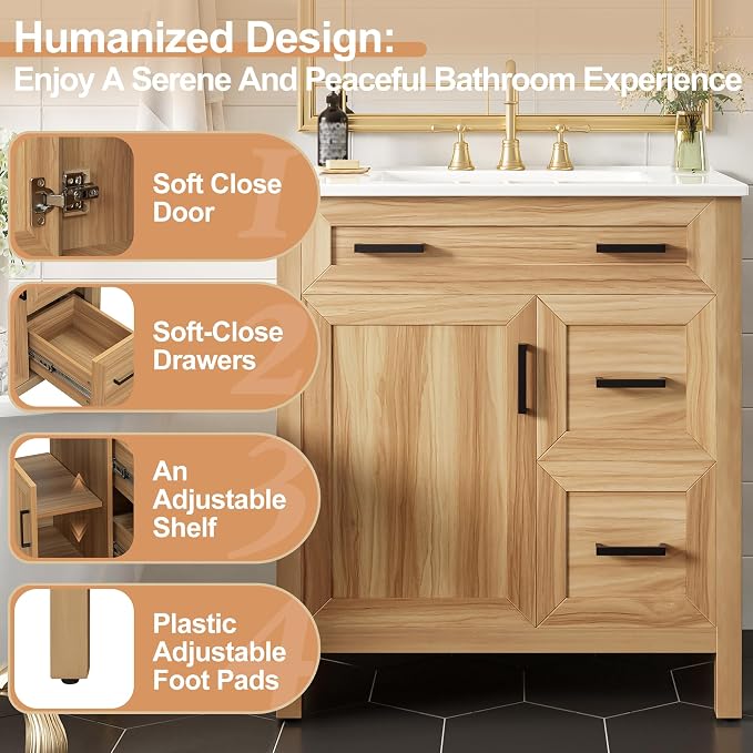 Harper & Bright Designs 30" Bathroom Vanity - Image 9
