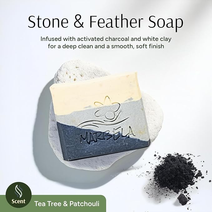 Marbela Cosmetics Stone & Feather Handmade Soap Bar - Image 2