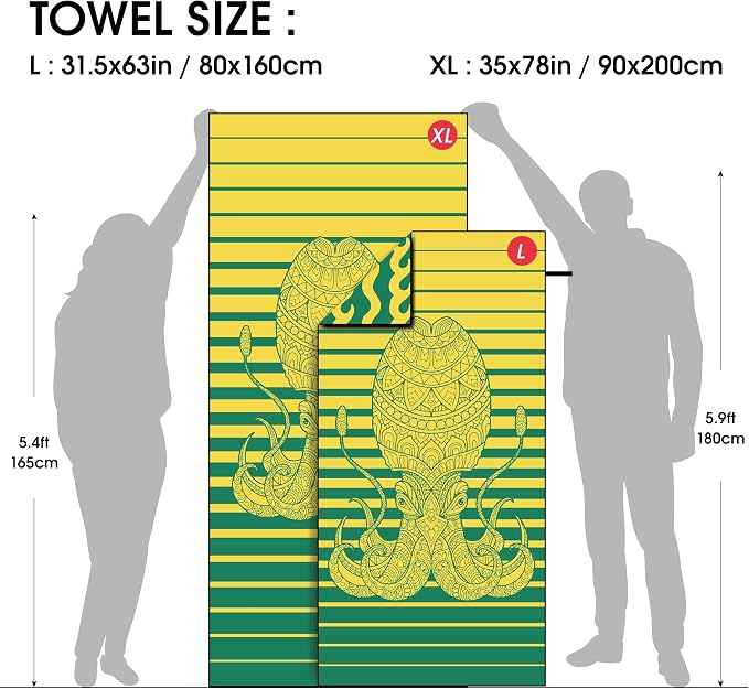 4Monster Microfiber Beach Towel Quick Dry, Super Absorbent Lightweight Travel - Image 3