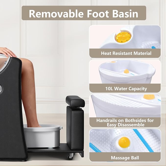 Pedicure Station for Nail Tech, Reclining Pedicure Chair - Image 6