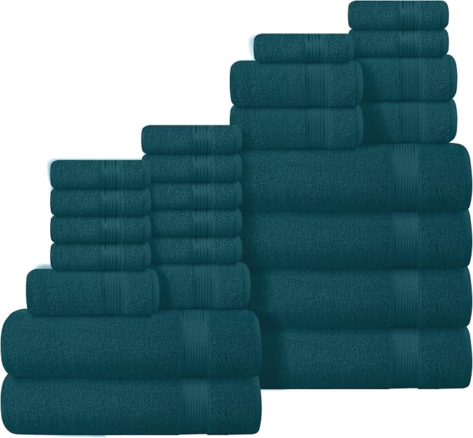 Belizzi Home 100% Cotton Towel Set, Contains 6 Soft Bath Towel, 6 Hand Towels by Unknown