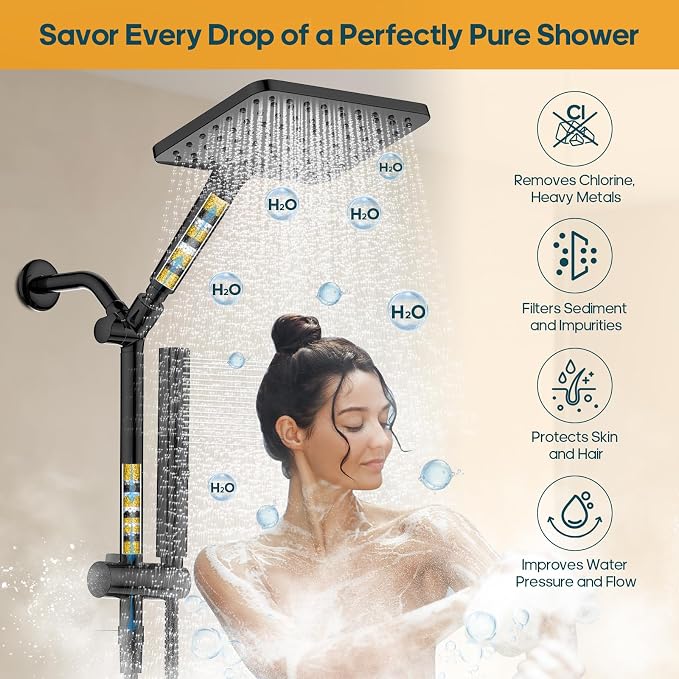 Filtered Shower Head with Handheld Combo High Pressure Shower Head with Filters - Image 4