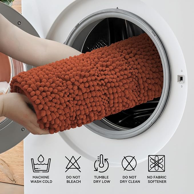 Bcoimo 36"×24" Chenille Bath Mat – Non-Slip - Image 6