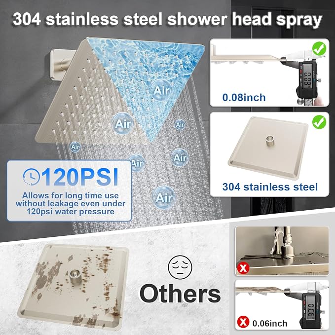 Shower System Modern Rain 8 inches Brass Faucet Set - Image 2