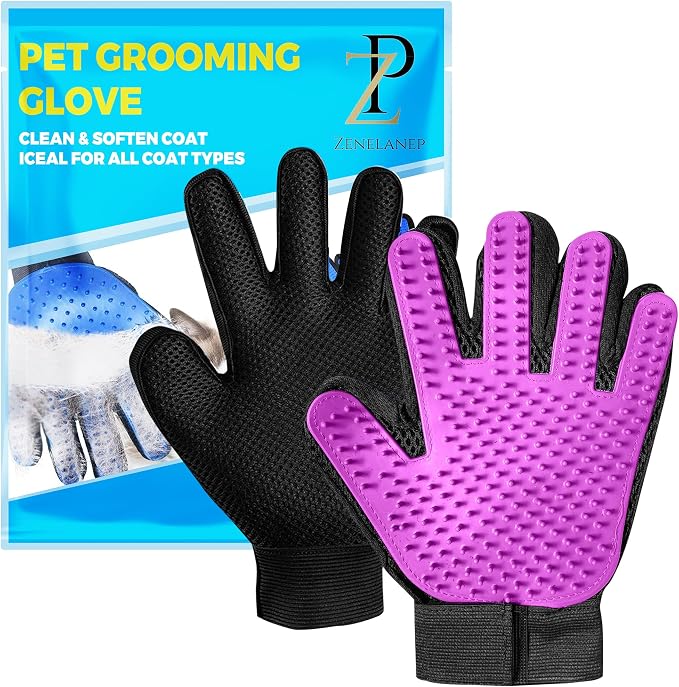 Upgrade Pet Grooming Gloves, Grooming Gloves by ZENELANEP