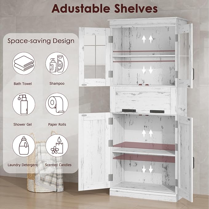 GAOMON 67" Tall Bathroom Cabinet - Image 4