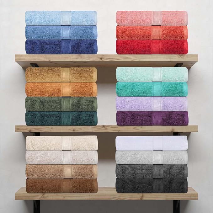 Superior Egyptian Cotton Pile 8 Piece Towel Set, Includes 2 Bath, 2 Hand - Image 11