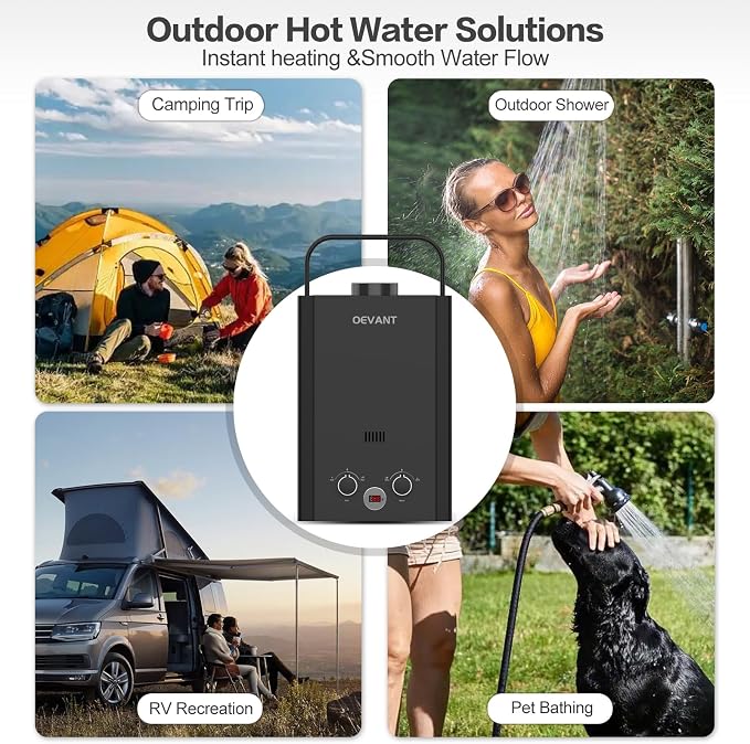 Propane Water Heater, 1.58GPM 6L Portable Tankless Water Heater - Image 8
