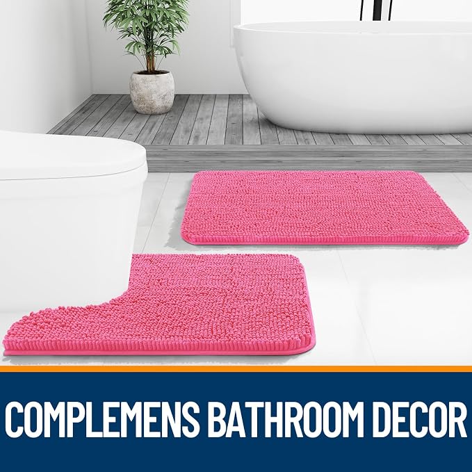OLANLY Bathroom Rugs 70x46, Extra Soft Absorbent Chenille Bath Rugs, Rubber - Image 7