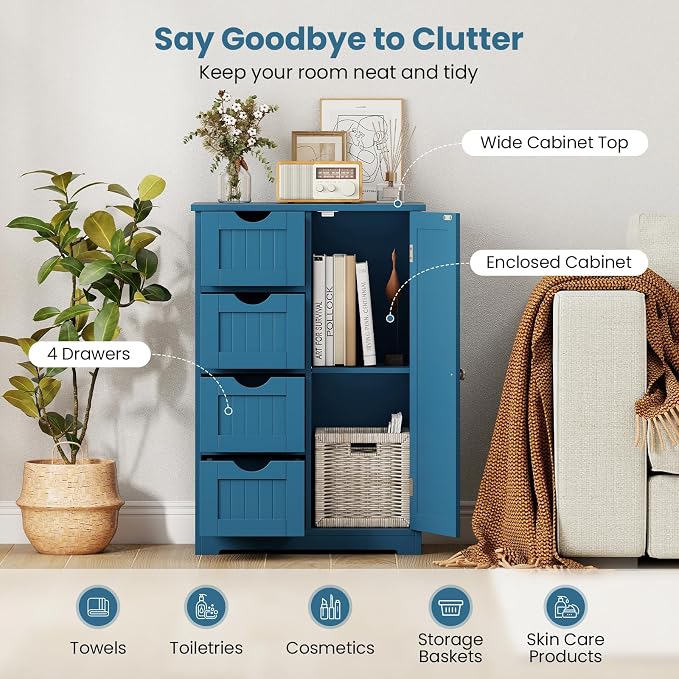 Giantex Bathroom Cabinet, Freestanding Storage Cabinet - Image 6
