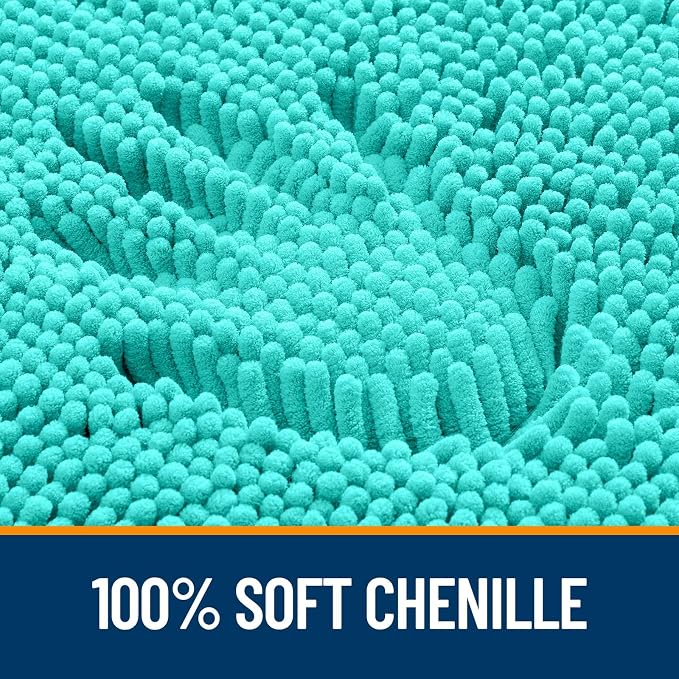 OLANLY Bathroom Rugs Sets 2 Piece, Soft Absorbent Chenille Bath Mats and - Image 2